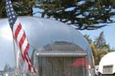 Front View of 1967 Vintage Airstream Caravel Travel Trailer